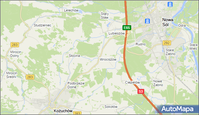mapa Wrociszów, Wrociszów na mapie Targeo