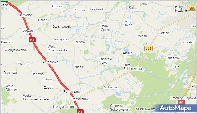 mapa Zaborów Nowy, Zaborów Nowy na mapie Targeo