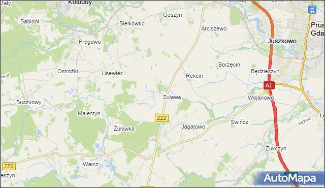 mapa Żuława, Żuława na mapie Targeo