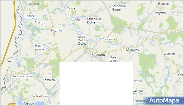 mapa Sulików powiat zgorzelecki, Sulików powiat zgorzelecki na mapie Targeo