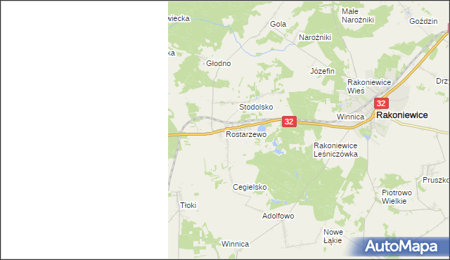 mapa Rostarzewo, Rostarzewo na mapie Targeo