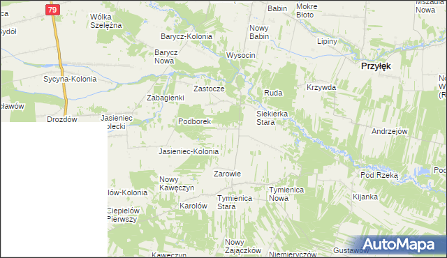 mapa Siekierka Nowa, Siekierka Nowa na mapie Targeo