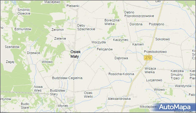 mapa Rosocha gmina Osiek Mały, Rosocha gmina Osiek Mały na mapie Targeo
