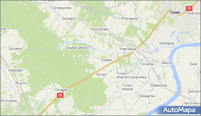 mapa Ossala, Ossala na mapie Targeo
