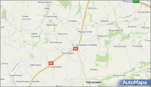 mapa Wróblewo-Osiedle, Wróblewo-Osiedle na mapie Targeo