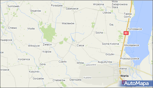 mapa Cielce, Cielce na mapie Targeo