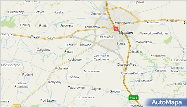 mapa Czerników Opatowski, Czerników Opatowski na mapie Targeo