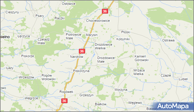mapa Drozdowice Małe, Drozdowice Małe na mapie Targeo