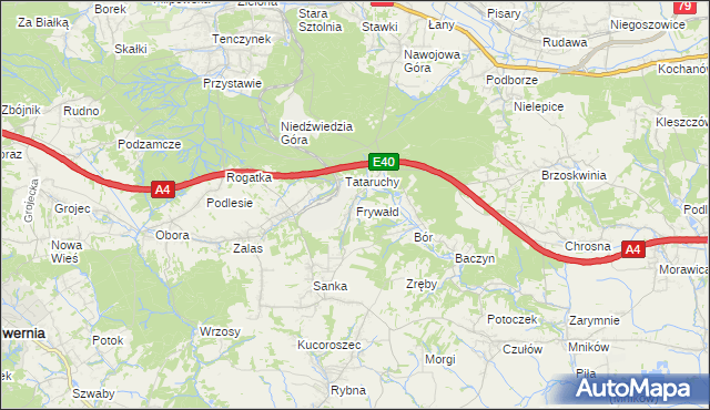 mapa Frywałd, Frywałd na mapie Targeo