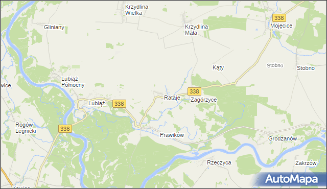 mapa Rataje gmina Wołów, Rataje gmina Wołów na mapie Targeo