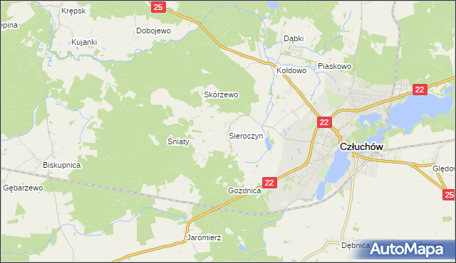 mapa Sieroczyn, Sieroczyn na mapie Targeo