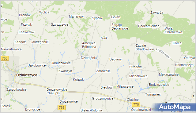 mapa Sudół gmina Działoszyce, Sudół gmina Działoszyce na mapie Targeo