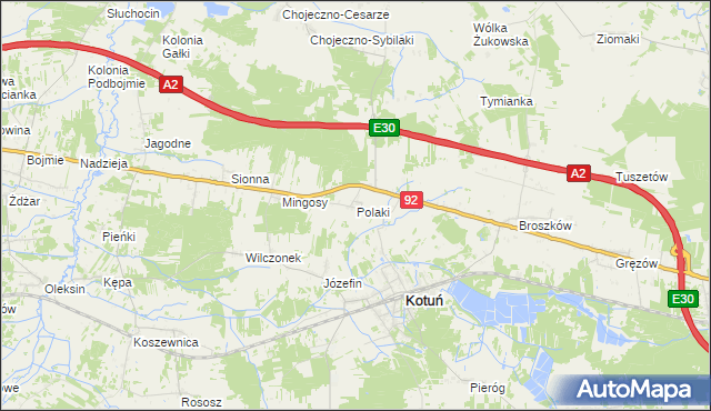 mapa Polaki, Polaki na mapie Targeo