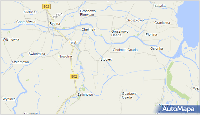 mapa Stobiec gmina Stegna, Stobiec gmina Stegna na mapie Targeo