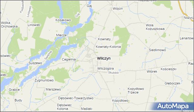 mapa Wilczyn powiat koniński, Wilczyn powiat koniński na mapie Targeo