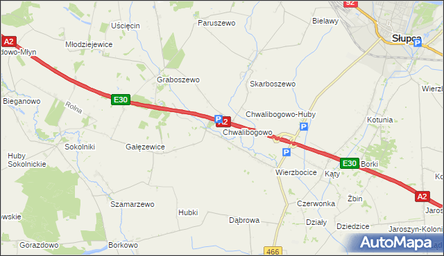 mapa Chwalibogowo gmina Strzałkowo, Chwalibogowo gmina Strzałkowo na mapie Targeo