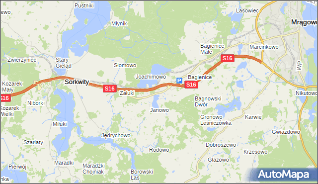 mapa Nowe Bagienice, Nowe Bagienice na mapie Targeo