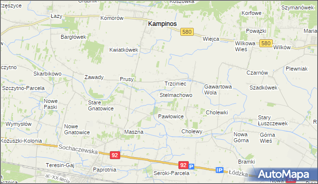 mapa Stelmachowo gmina Leszno, Stelmachowo gmina Leszno na mapie Targeo