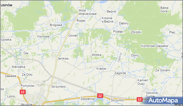 mapa Wistka gmina Przysucha, Wistka gmina Przysucha na mapie Targeo