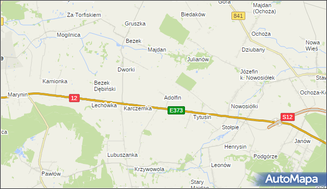 mapa Adolfin gmina Siedliszcze, Adolfin gmina Siedliszcze na mapie Targeo
