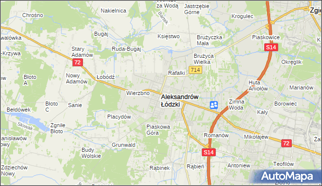 mapa Aleksandrów Łódzki, Aleksandrów Łódzki na mapie Targeo