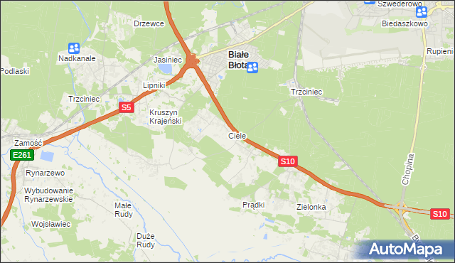 mapa Ciele, Ciele na mapie Targeo