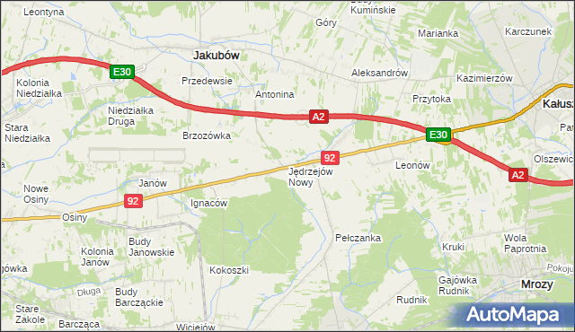 mapa Jędrzejów Nowy, Jędrzejów Nowy na mapie Targeo