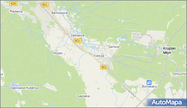 mapa Kielcza, Kielcza na mapie Targeo