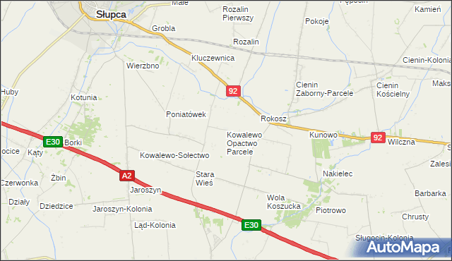 mapa Kowalewo Opactwo Parcele, Kowalewo Opactwo Parcele na mapie Targeo