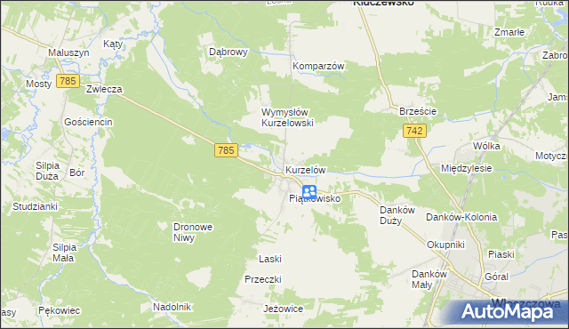 mapa Kurzelów, Kurzelów na mapie Targeo