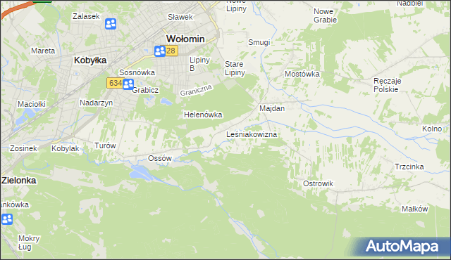 mapa Leśniakowizna, Leśniakowizna na mapie Targeo