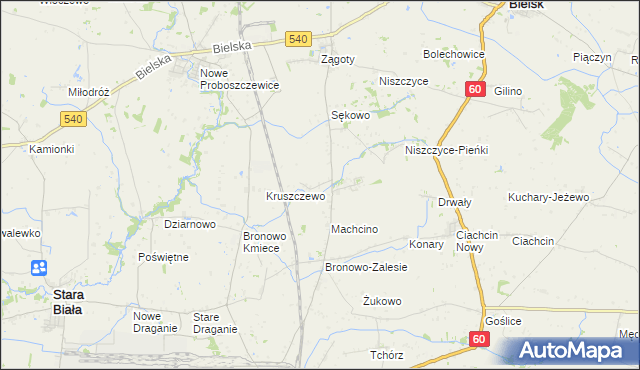 mapa Machcinko, Machcinko na mapie Targeo