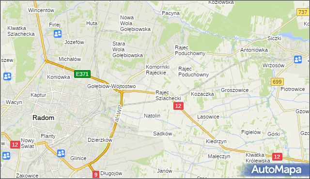 mapa Rajec Szlachecki, Rajec Szlachecki na mapie Targeo