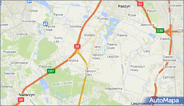mapa Sękocin Nowy, Sękocin Nowy na mapie Targeo