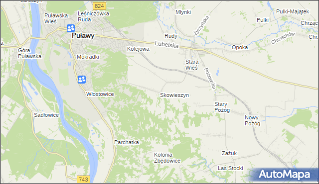 mapa Skowieszyn, Skowieszyn na mapie Targeo