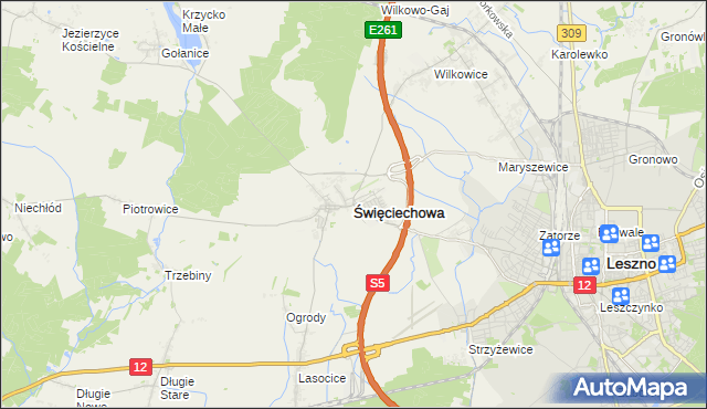 mapa Święciechowa, Święciechowa na mapie Targeo