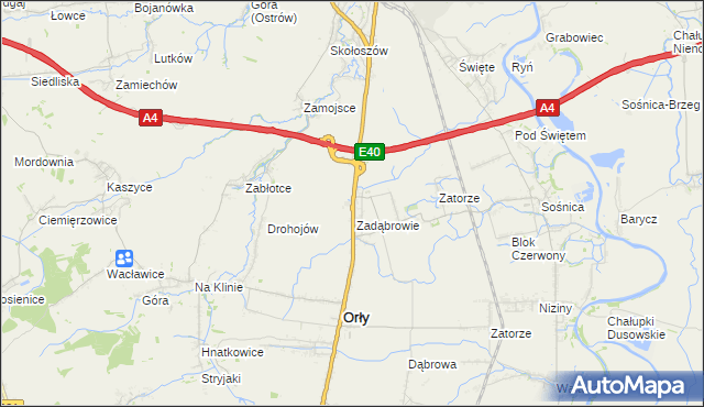 mapa Zadąbrowie gmina Radymno, Zadąbrowie gmina Radymno na mapie Targeo