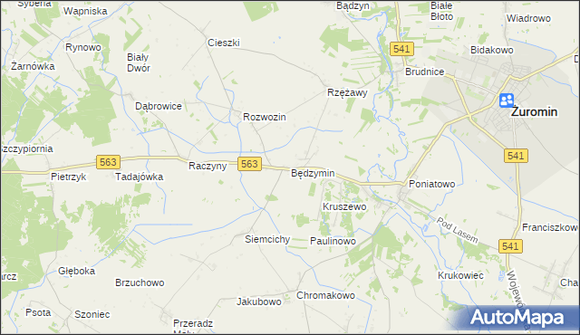 mapa Będzymin, Będzymin na mapie Targeo