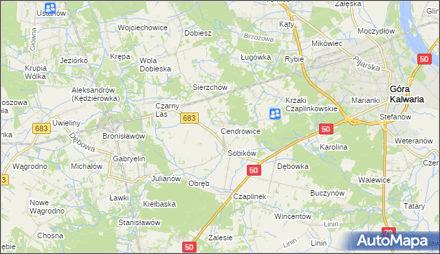 mapa Cendrowice, Cendrowice na mapie Targeo