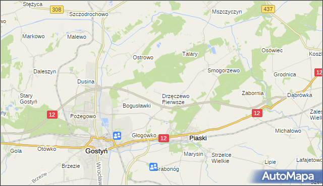 mapa Drzęczewo Pierwsze, Drzęczewo Pierwsze na mapie Targeo