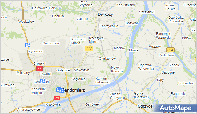 mapa Gierlachów, Gierlachów na mapie Targeo