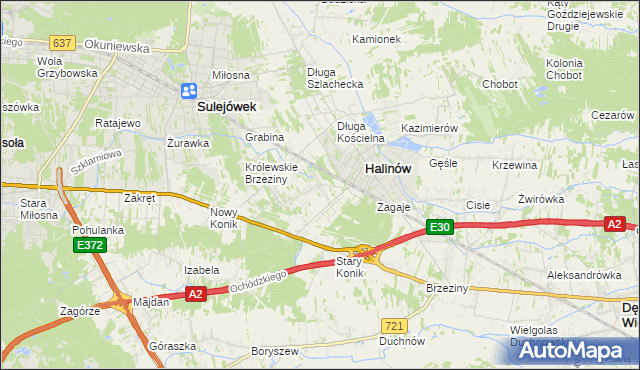 mapa Hipolitów gmina Halinów, Hipolitów gmina Halinów na mapie Targeo