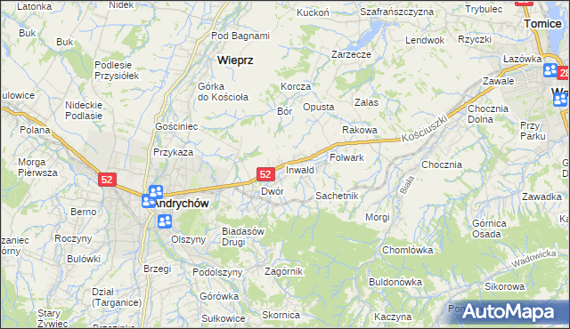 mapa Inwałd, Inwałd na mapie Targeo