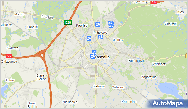 mapa Koszalina, Koszalin na mapie Targeo