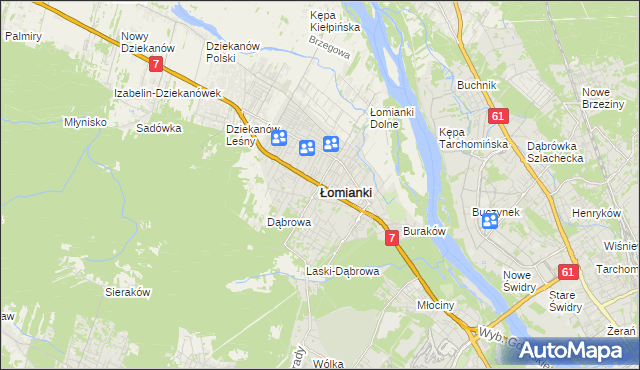 mapa Łomianki, Łomianki na mapie Targeo