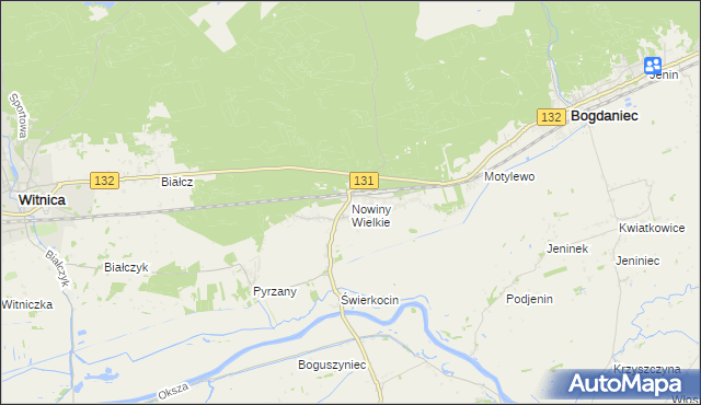 mapa Nowiny Wielkie, Nowiny Wielkie na mapie Targeo