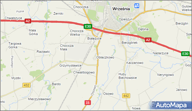 mapa Obłaczkowo, Obłaczkowo na mapie Targeo