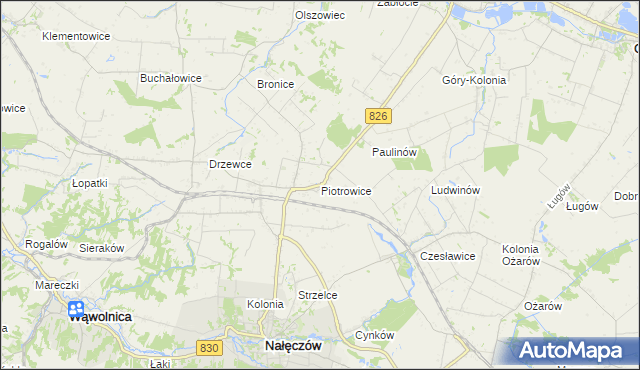 mapa Piotrowice gmina Nałęczów, Piotrowice gmina Nałęczów na mapie Targeo