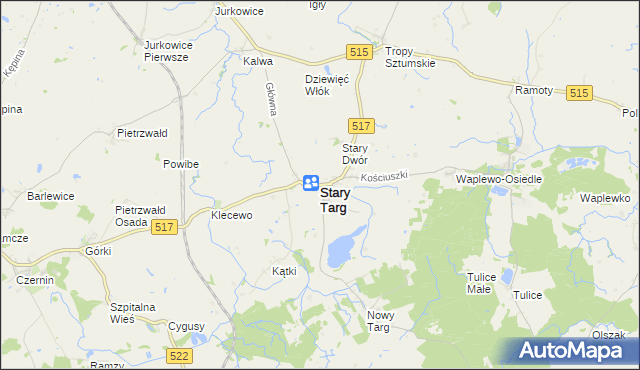 mapa Stary Targ, Stary Targ na mapie Targeo