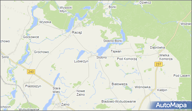 mapa Stobno gmina Tuchola, Stobno gmina Tuchola na mapie Targeo